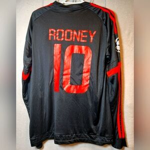 ADIDAS LONG SLEEVE UEFA #10 ROONEY MAN U SOCCER SIZE LARGE JERSEY Long Sleeve